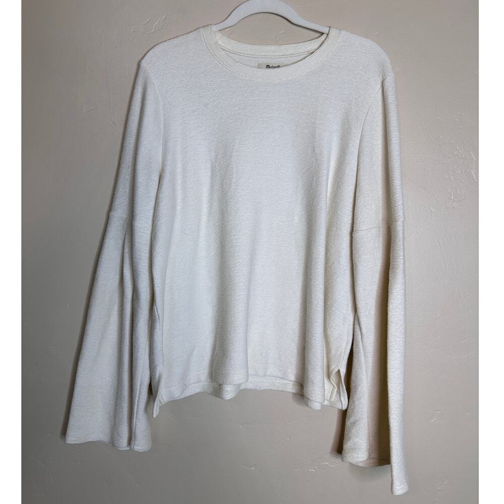 Madewell Cream Ribbed Long Sleeve Top XL